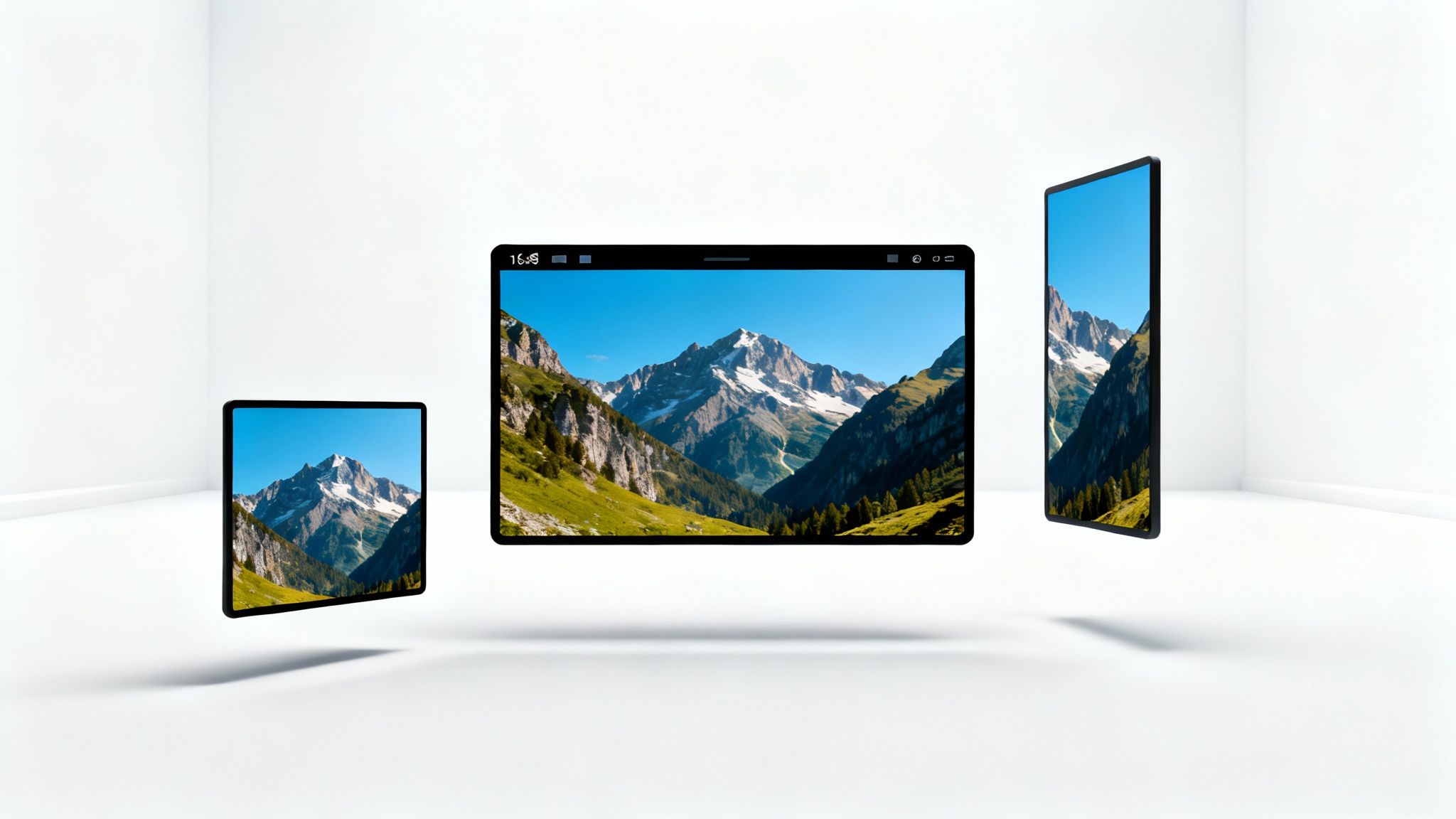 A graphic illustration showing a widescreen video frame being transformed into a square format and a vertical format to fit Instagram.