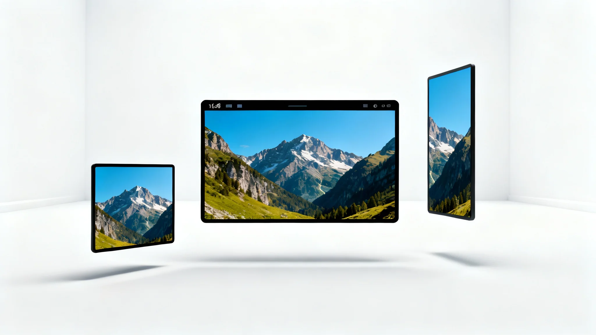 A graphic illustration showing a widescreen video frame being transformed into a square format and a vertical format to fit Instagram.