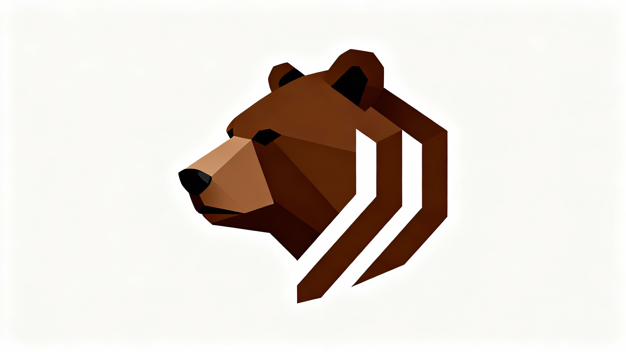 A modern, minimalist vector logo of a brown bear's head in profile, centered on a clean white background, conveying a sense of strength and professionalism.
