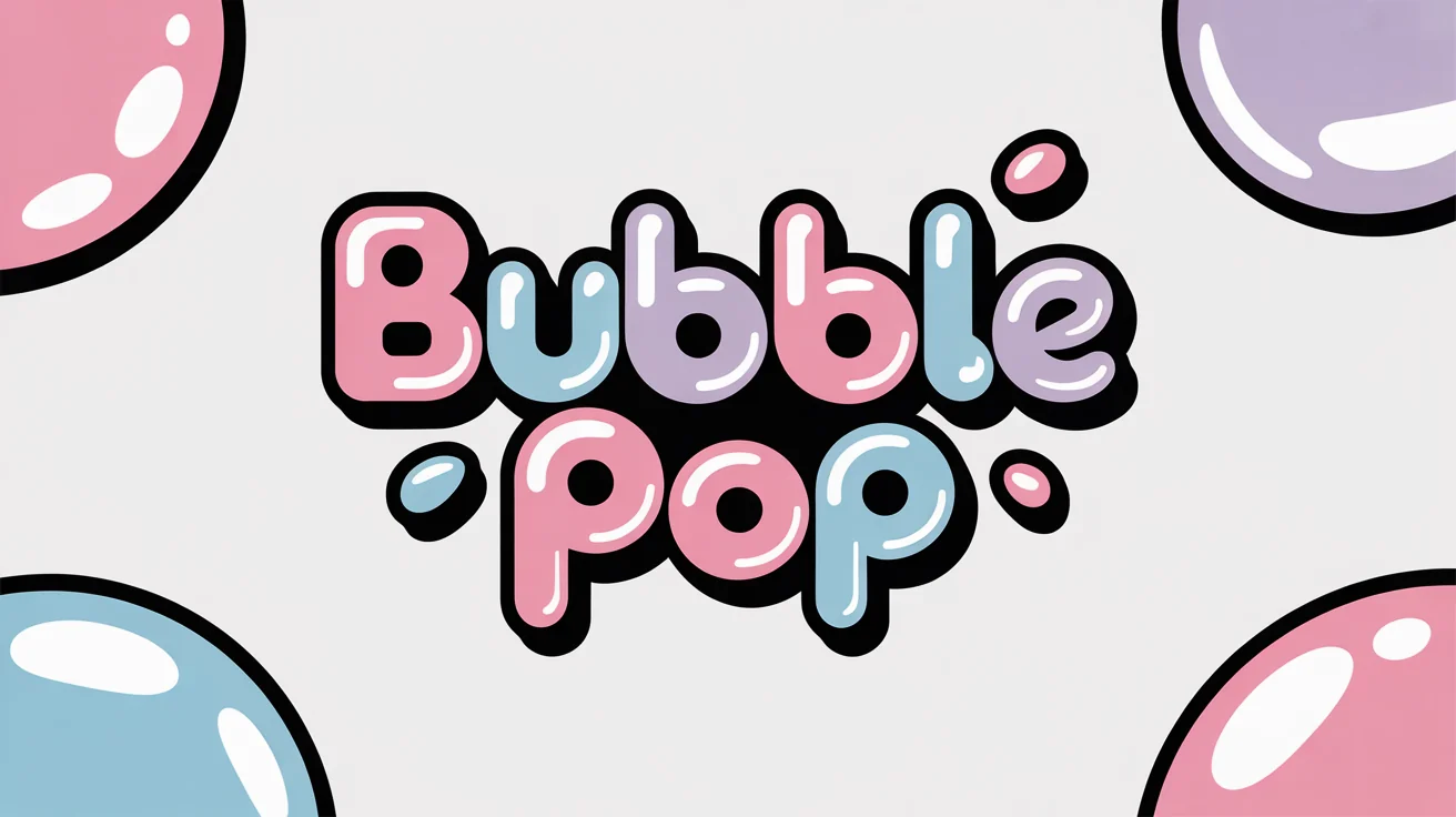 A cheerful logo for 'Bubble Pop' written in a colorful 3D bubble font, set against a plain white background.