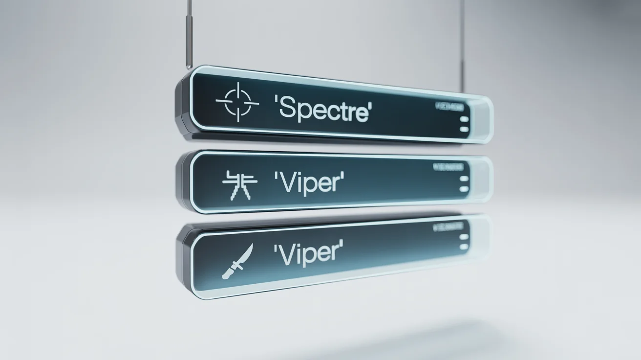 A conceptual mockup of a video game kill feed, shown as three stacked, glowing blue holographic panels against a white background. Each panel lists a fictional player elimination.