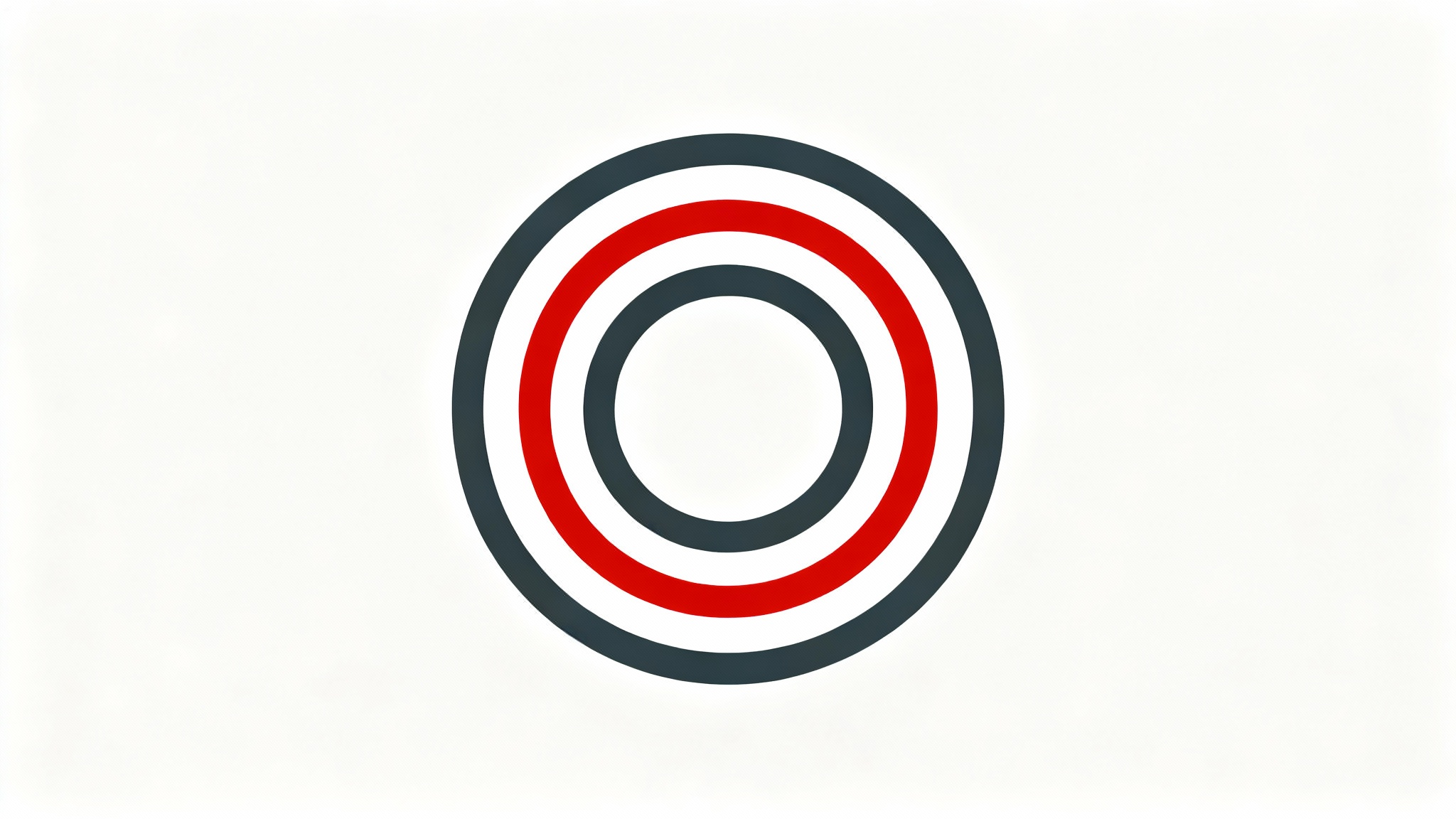A modern, minimalist logo of a red and gray bullseye target, presented on a clean white background.