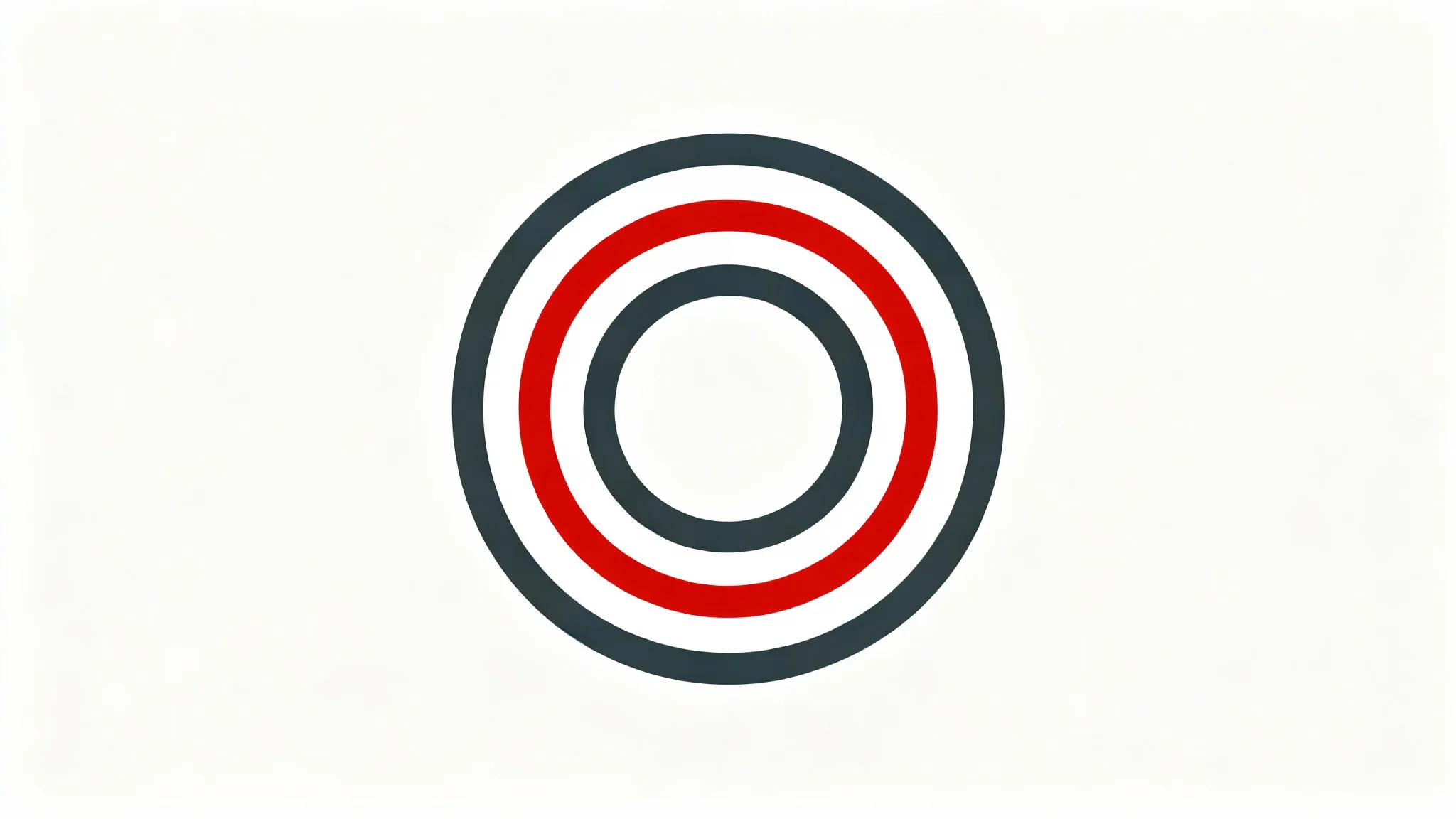 A modern, minimalist logo of a red and gray bullseye target, presented on a clean white background.