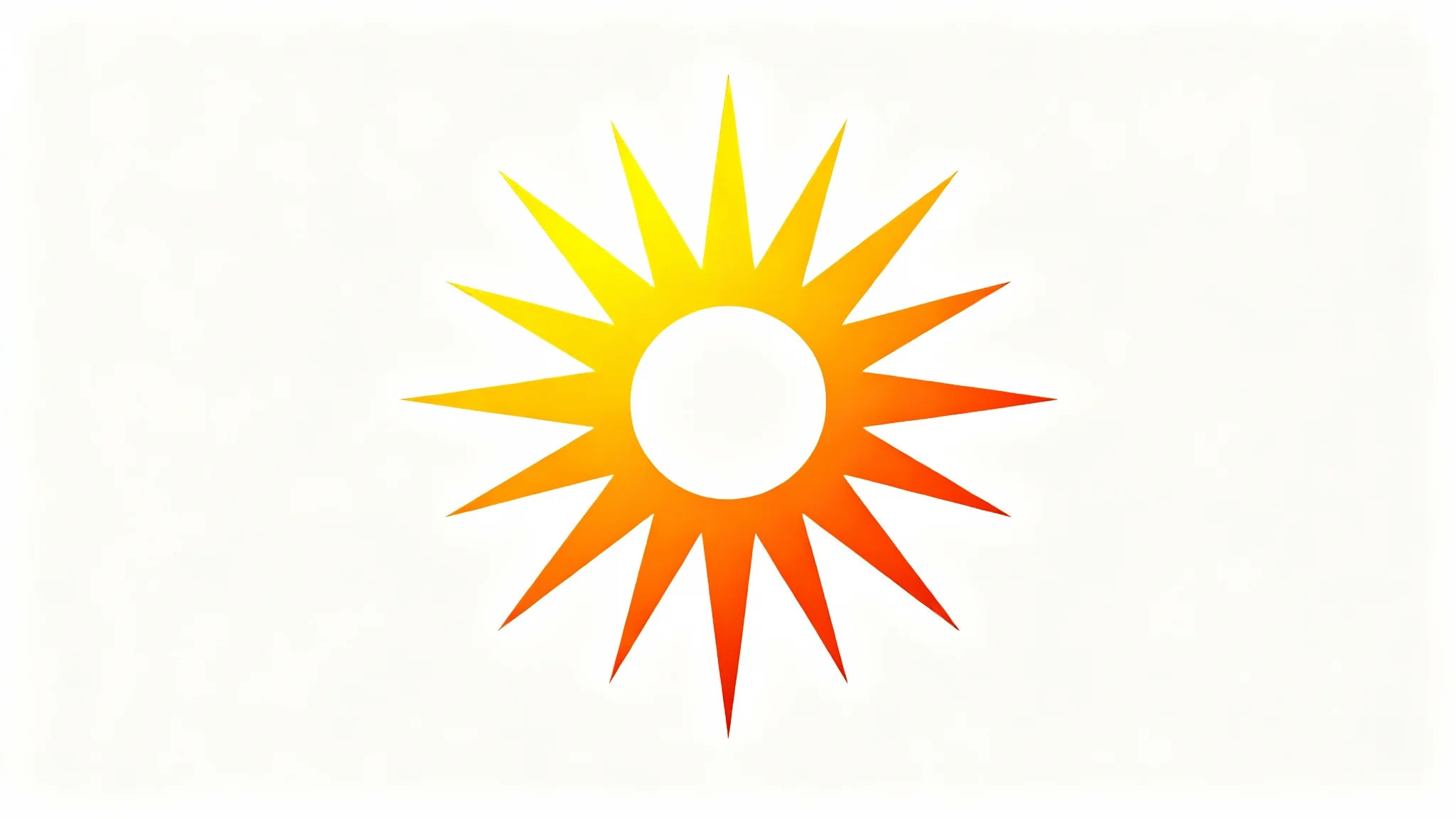 A modern, minimalist sun logo with a yellow and orange gradient, on a clean white background.