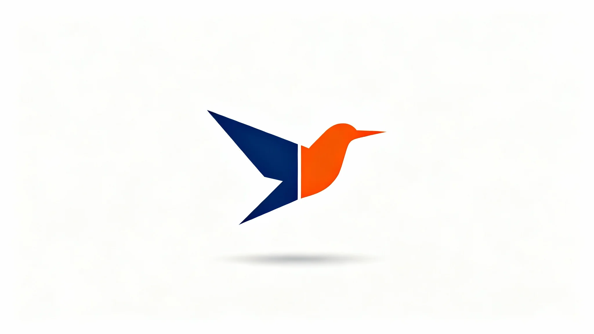 A mockup of a stylized geometric bird logo, split into two colors, navy blue and coral orange, representing a logo color changer.