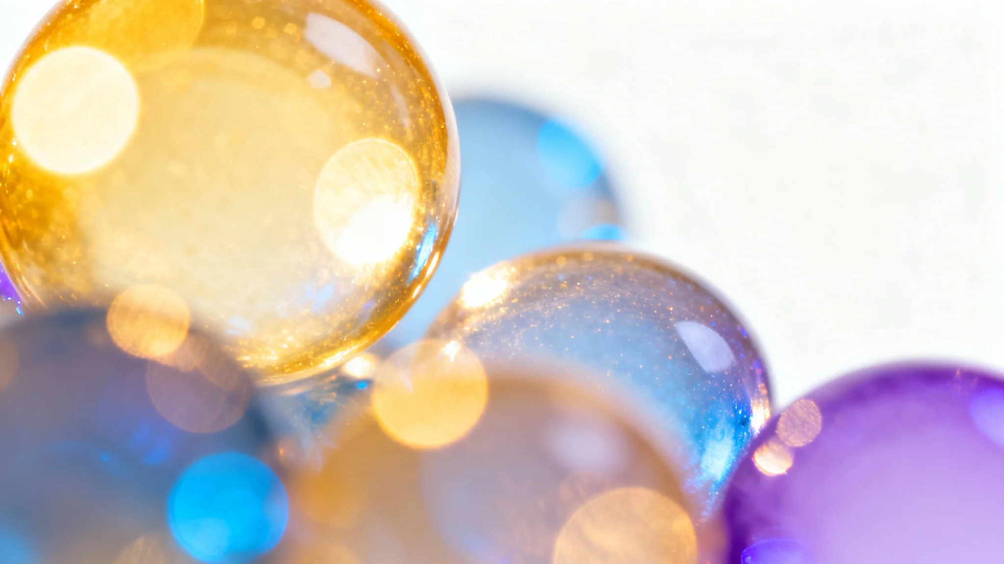 A photograph demonstrating a bokeh overlay, featuring a beautiful abstract pattern of soft, glowing, multi-colored circles of light against a dark backdrop, presented on a white background.