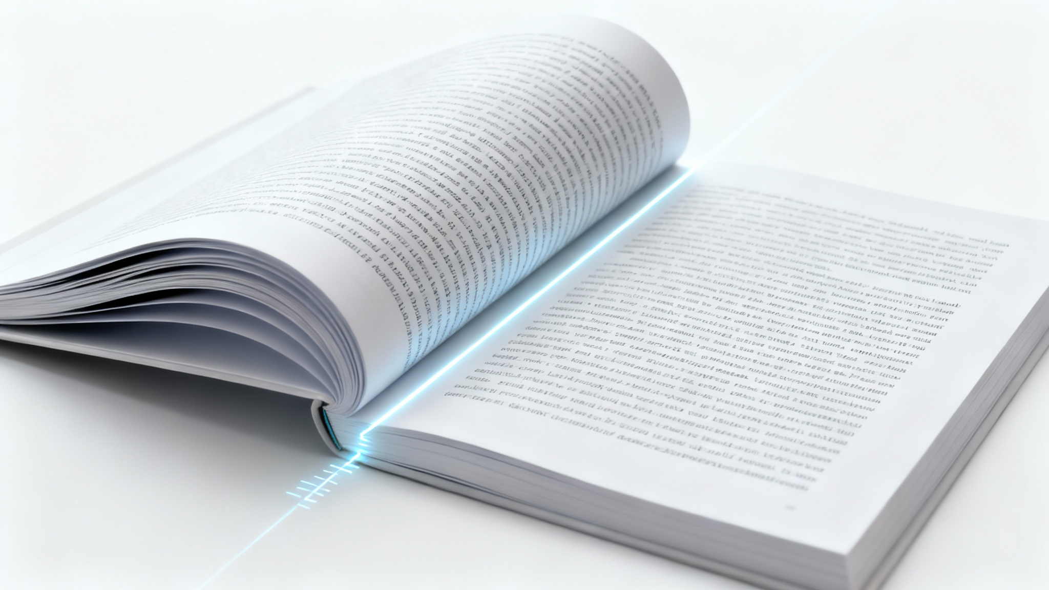 A before-and-after comparison of a dewarped photo. One half shows a distorted book page with curved text, and the other half shows the same page corrected to be perfectly flat with straight text.