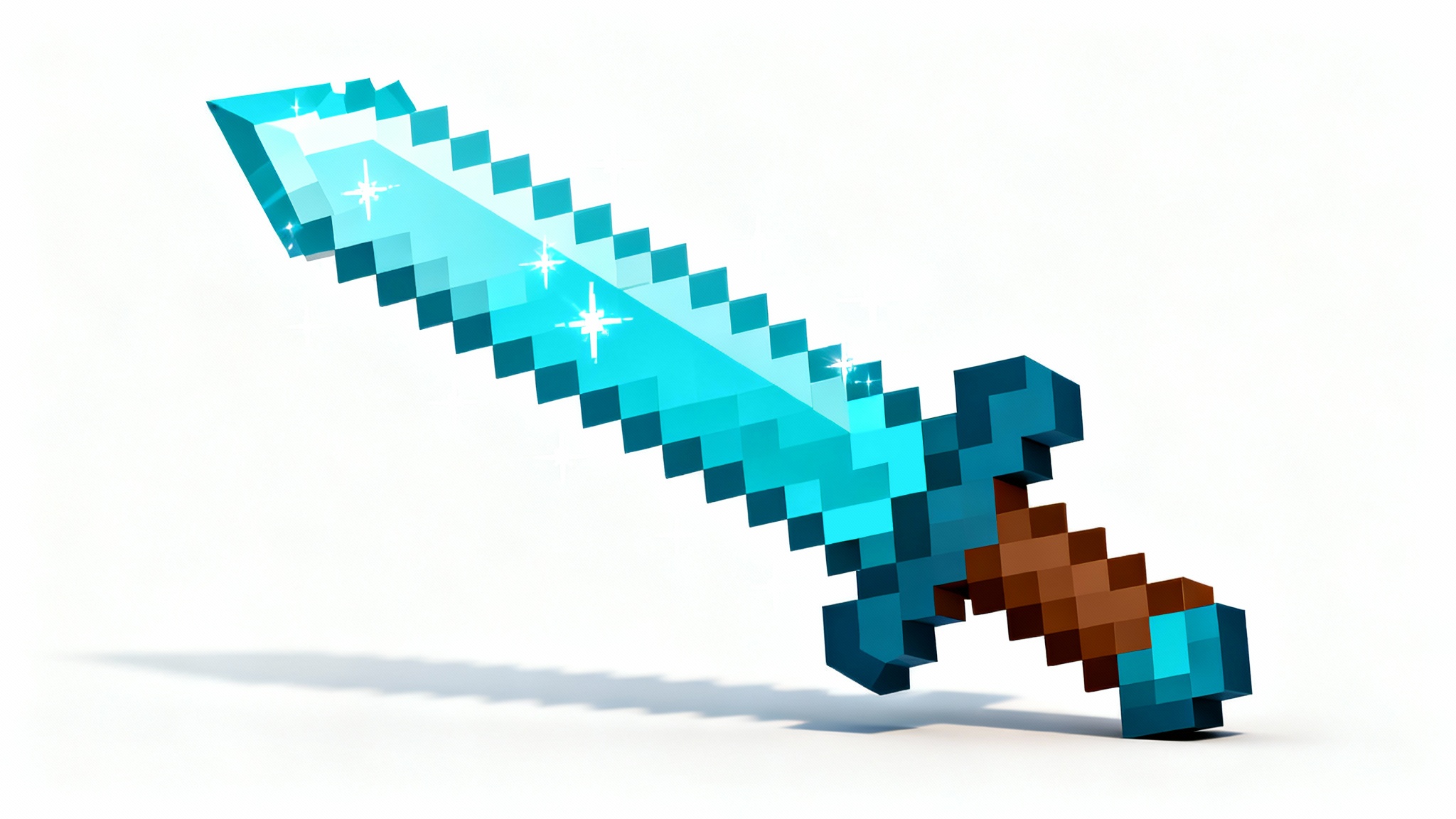 A mockup of a Minecraft server icon showing a pixelated diamond sword against a white background, representing a server focused on combat or adventure.