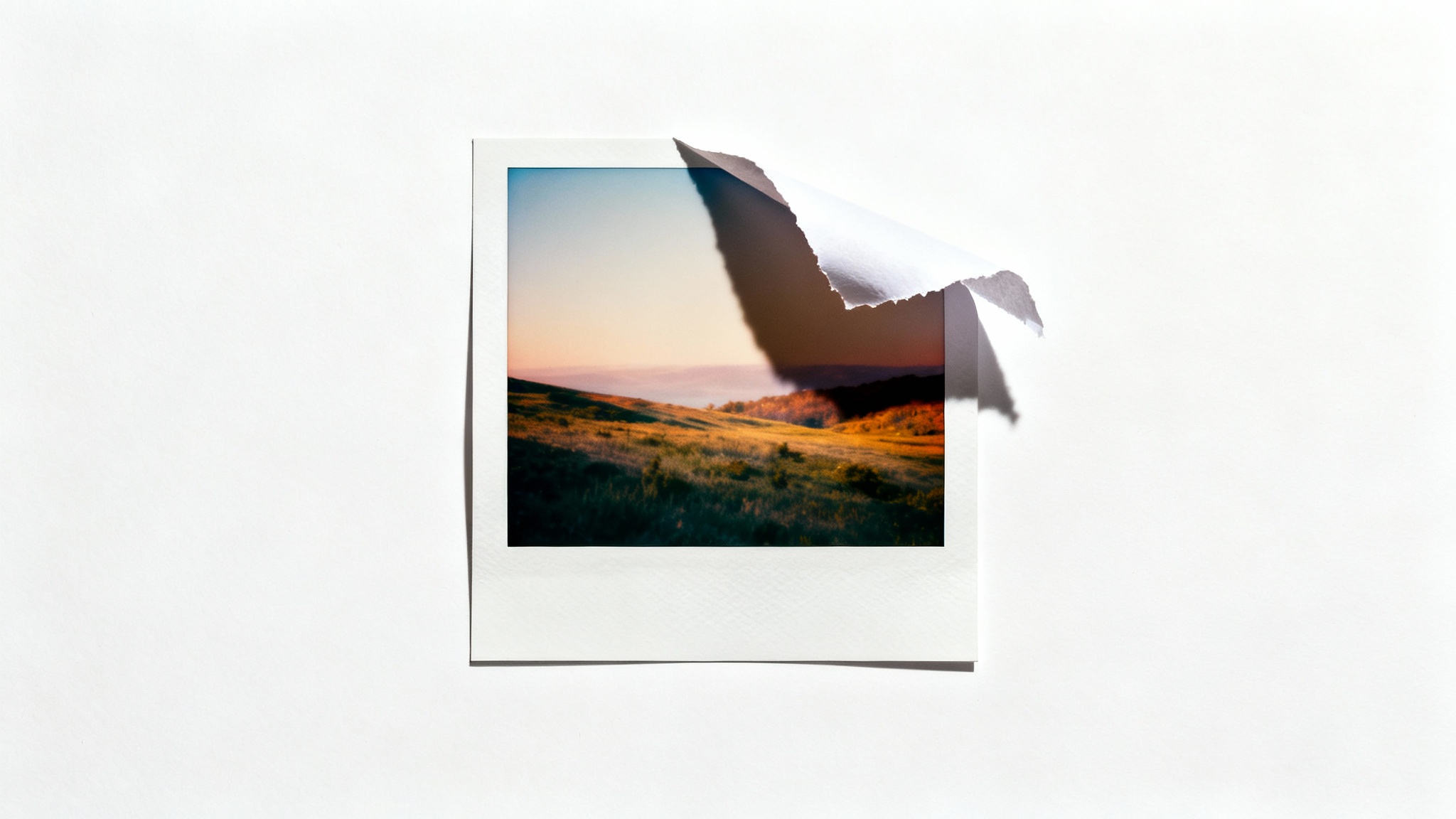 A conceptual image illustrating an 'undo edit' feature, showing a heavily edited photo peeling back to reveal the beautiful, original image underneath.