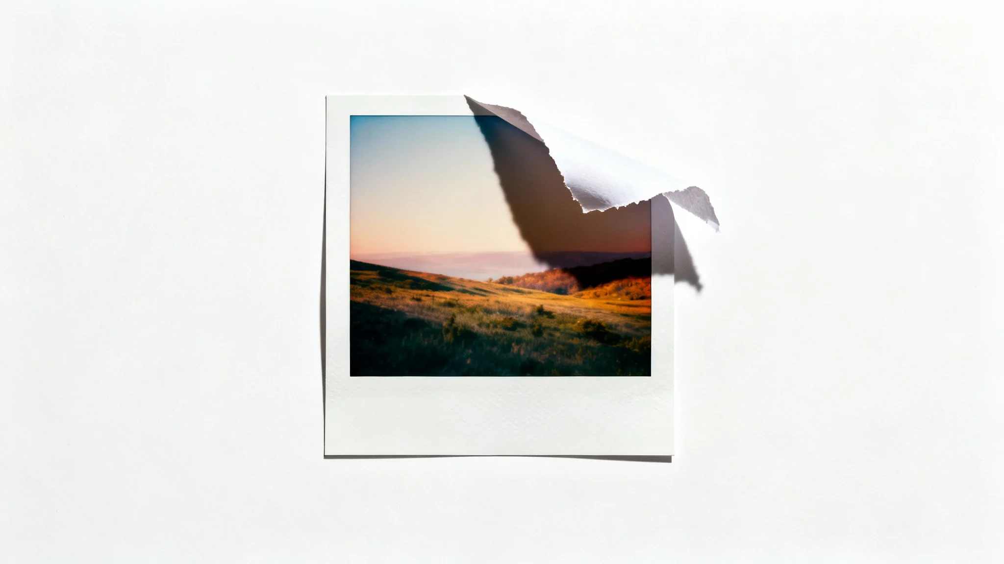 A conceptual image illustrating an 'undo edit' feature, showing a heavily edited photo peeling back to reveal the beautiful, original image underneath.