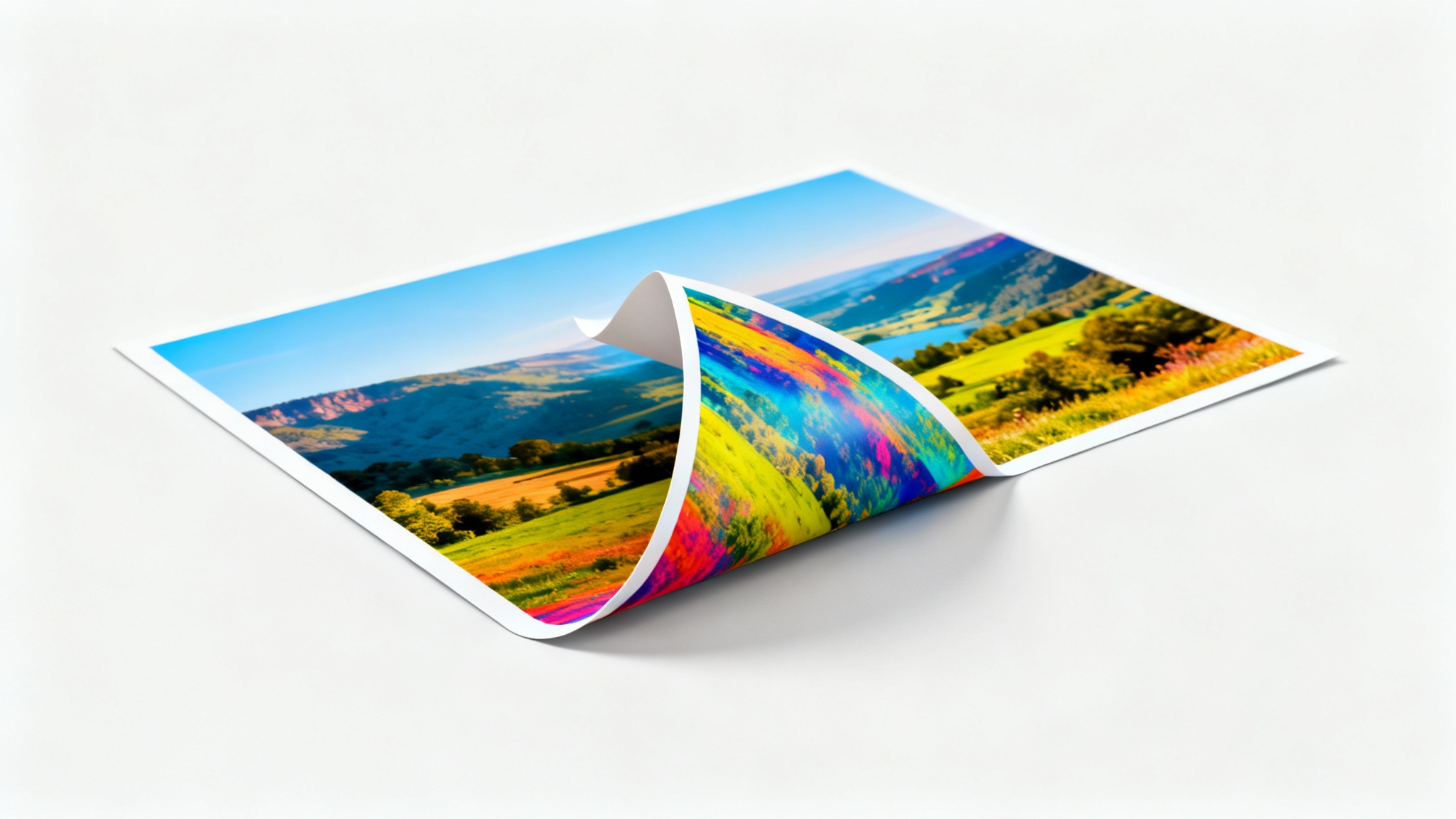 A conceptual image representing an 'undo photo edit' feature. A photo with a harsh, ugly filter is peeling away to reveal the beautiful, original photograph underneath, all set against a clean white background.