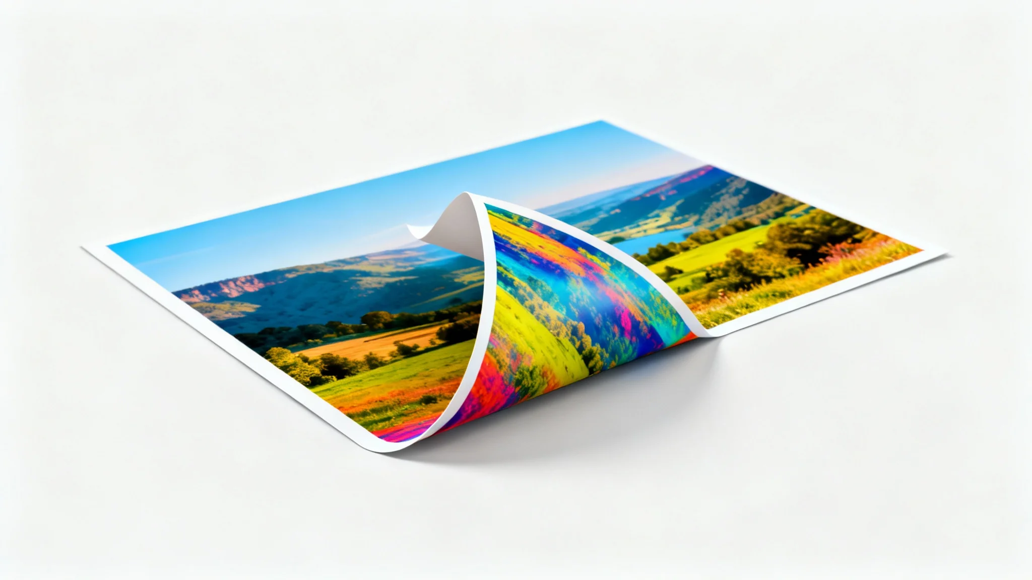 A conceptual image representing an 'undo photo edit' feature. A photo with a harsh, ugly filter is peeling away to reveal the beautiful, original photograph underneath, all set against a clean white background.