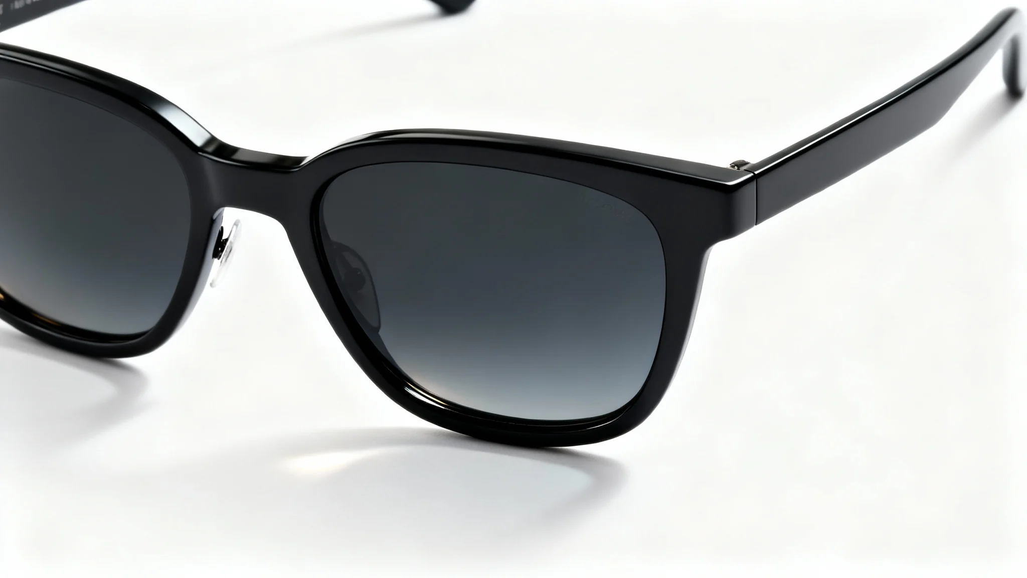 A pair of modern sunglasses with matte black frames and dark polarized lenses, shown in a professional product photo against a plain white background.