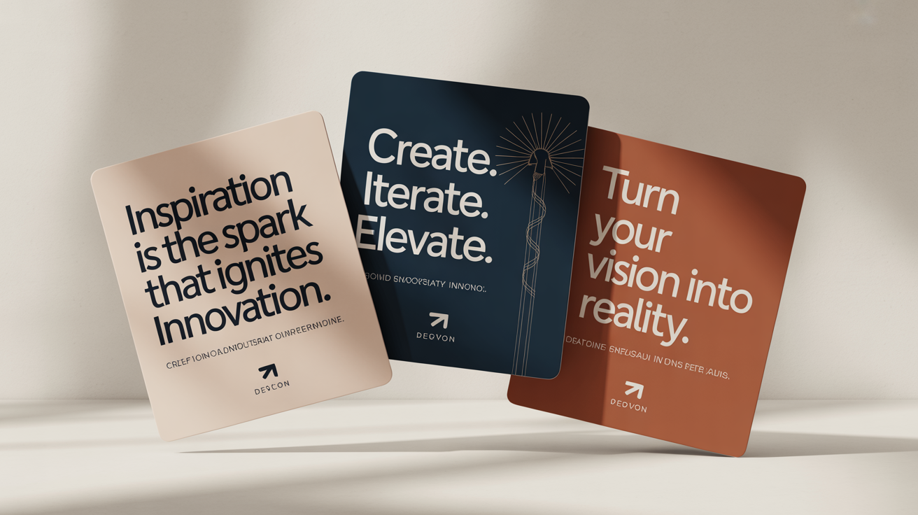 A mockup of three beautifully designed social media quote carousel slides, showcasing different layouts and color schemes on a clean white background.