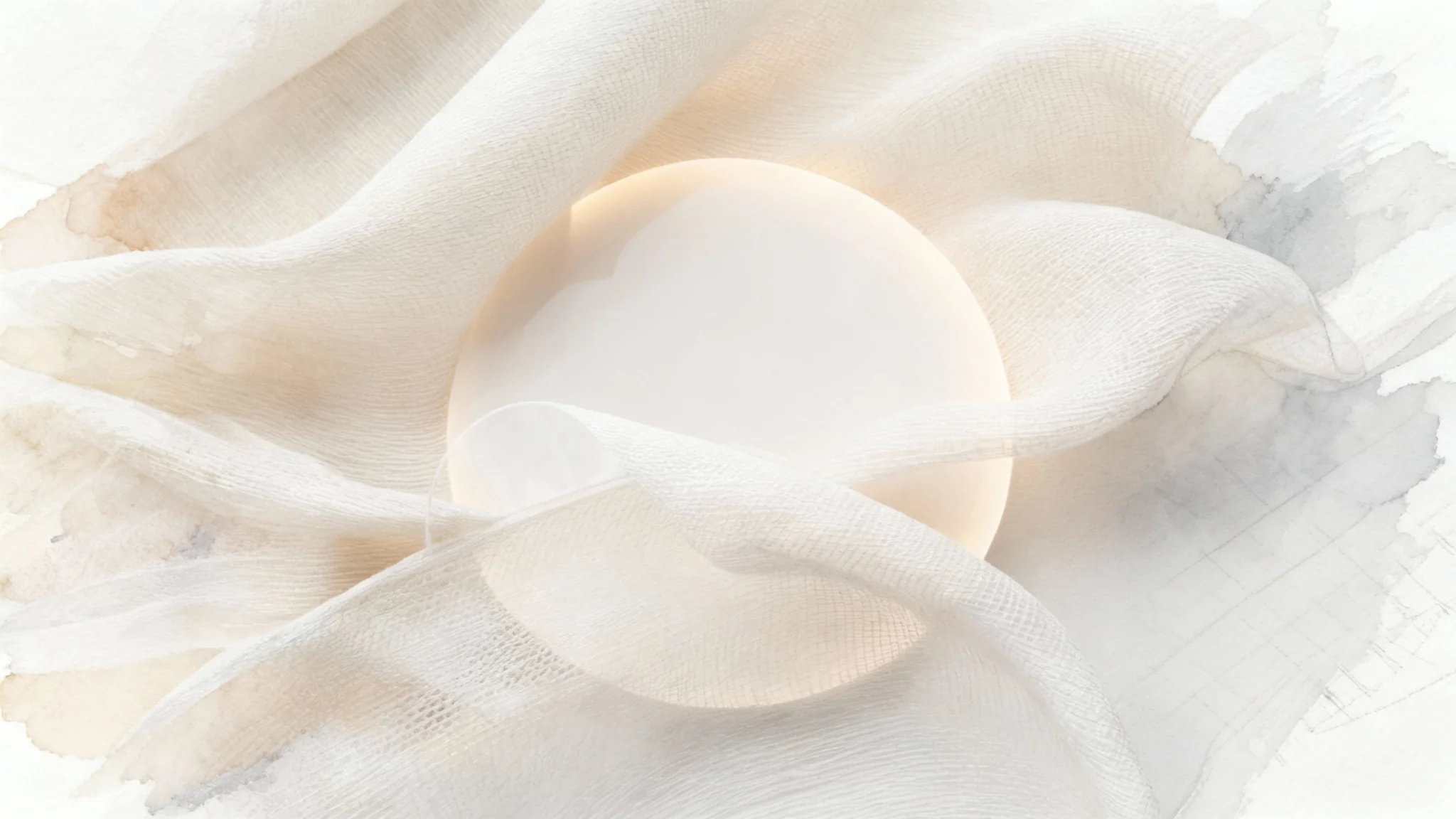 An elegant, professionally designed background image featuring layered textures of fabric and brush strokes in muted beige and gray, with a central translucent white area.