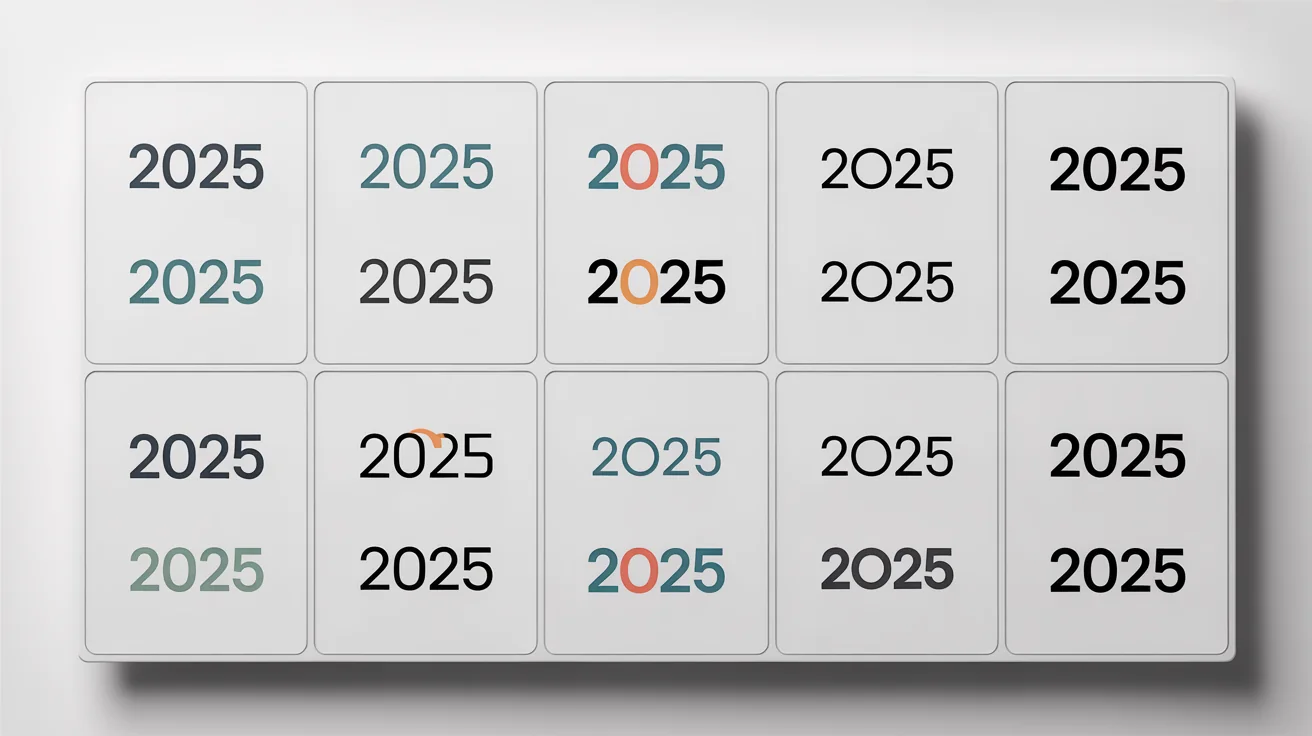 A collection of professionally designed logos for the year 2025, displayed in a grid on a white background, showcasing various modern design styles.