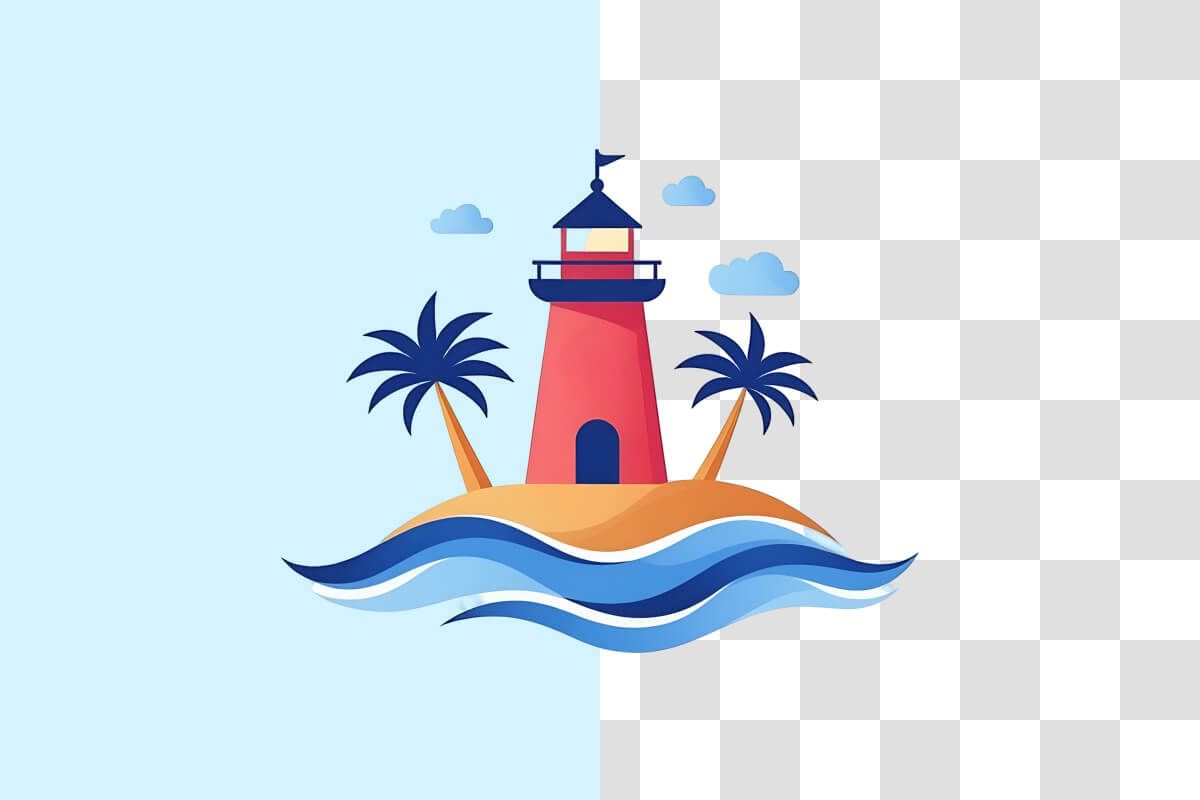 Icon on a lighthouse with a transparent background