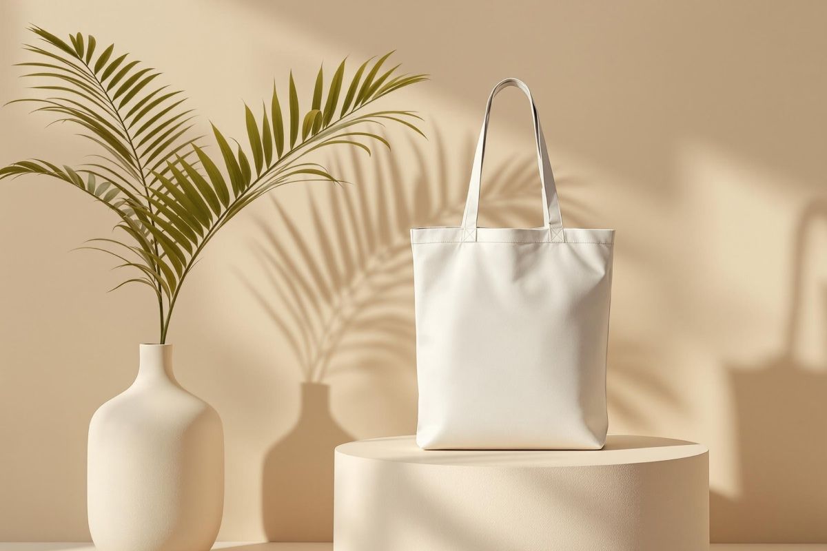 Canvas tote bag mockup